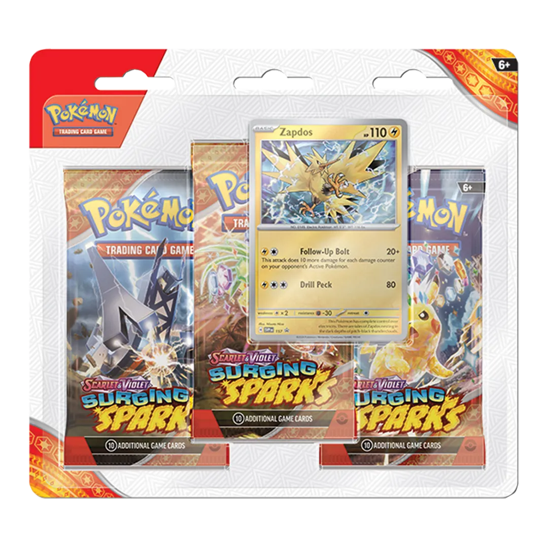 Scarlet & Violet: Surging Sparks - 3 Booster Blister [Zapdos]